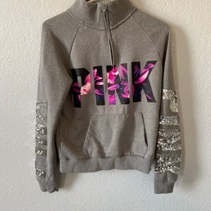 a long sleeve pink pullover